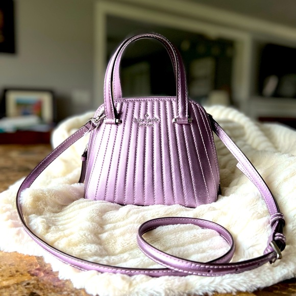 kate spade Handbags - SOLD — NWT Kate Spade Patterson Dr Quilted Lavender Metallic Mini Dome Satchel